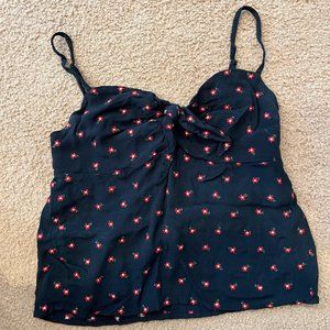 Vintage Brandy Melville Floral Black Top